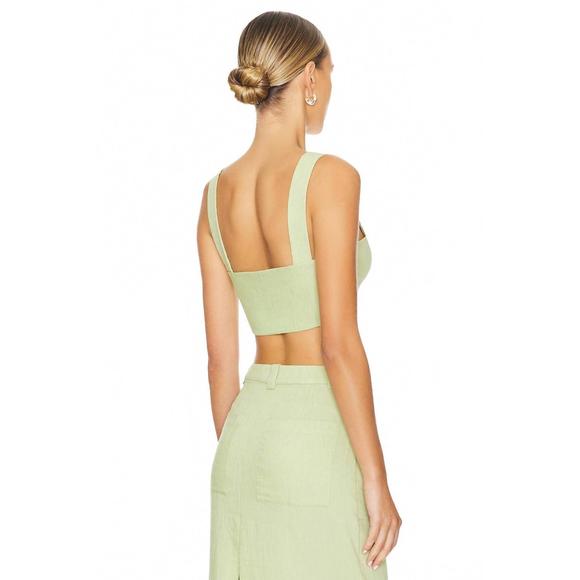 NEW AMANDA UPRICHARD royston crop top in aloe - Picture 3 of 4